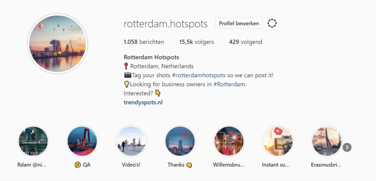 Rotterdam Hotspots – Eigen Instagram account